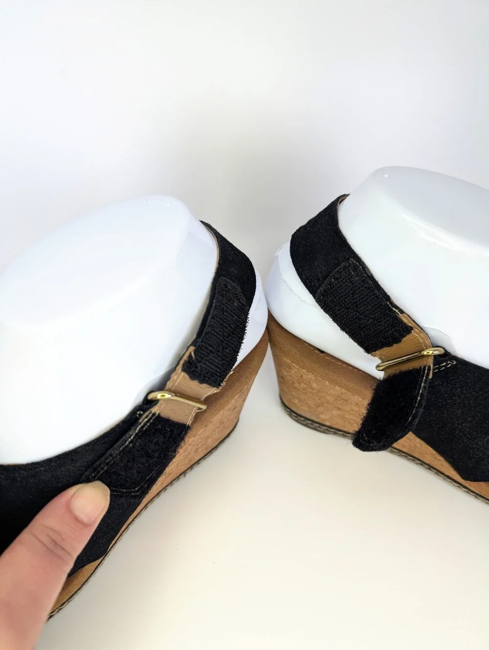 Clarks Collection Helio Float Wedge Open Toe Black Slingback Sandals Size 6.5